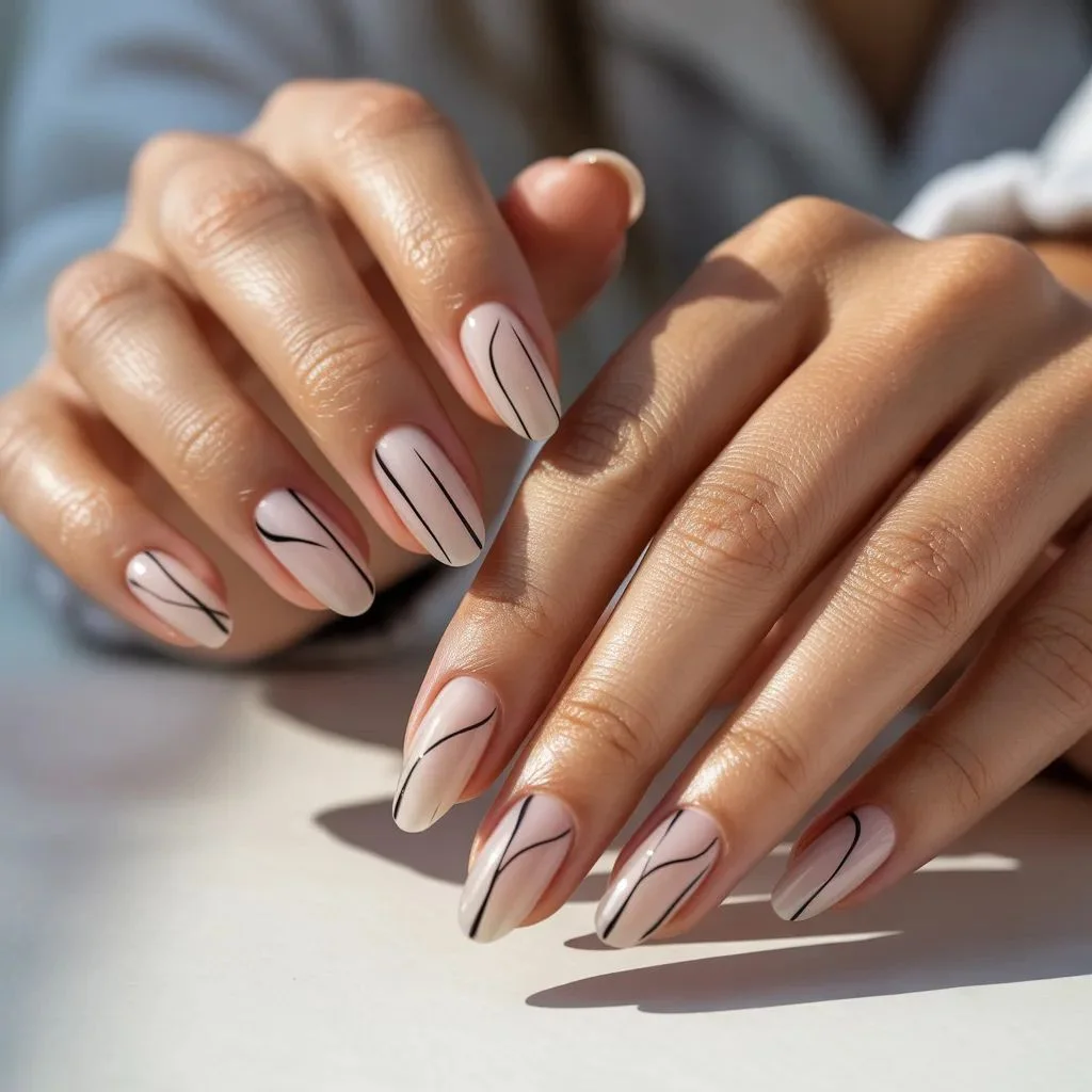 Minimalist Line Art Nails