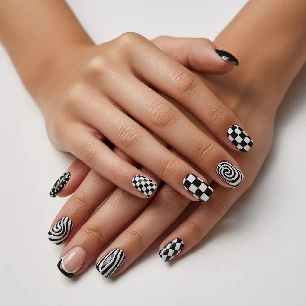 Mixed Pattern Nails