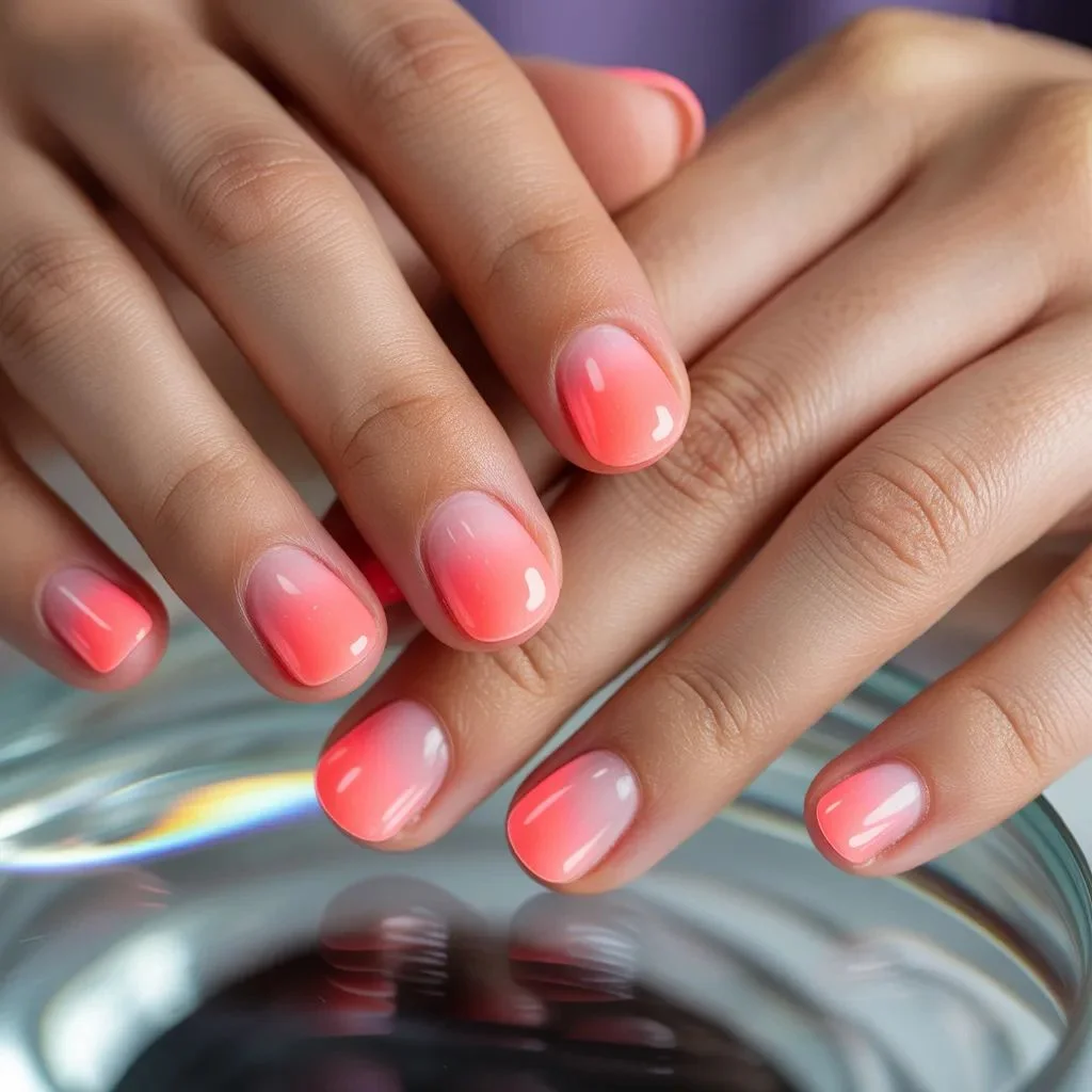Neon Pink Jelly Nails — Sheer, Glossy, and Addictive