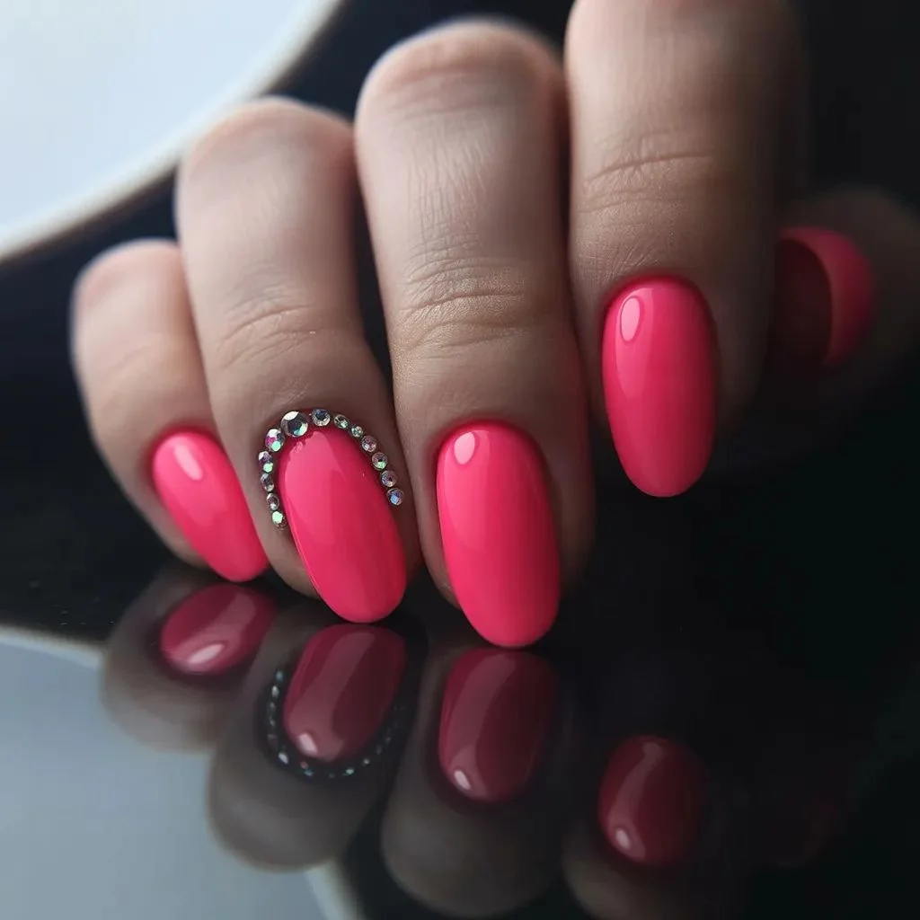 Neon Pink with Rhinestones — Old-School Glam, New-School Drama