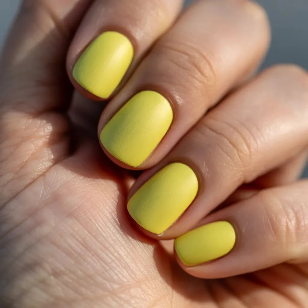 Neon Yellow Matte Nails