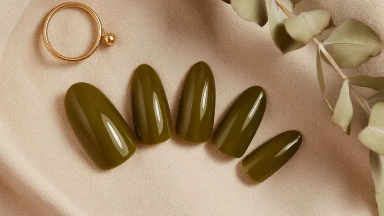 Olive Green Nail Designs That Prove Neutral Doesn't Mean Boring