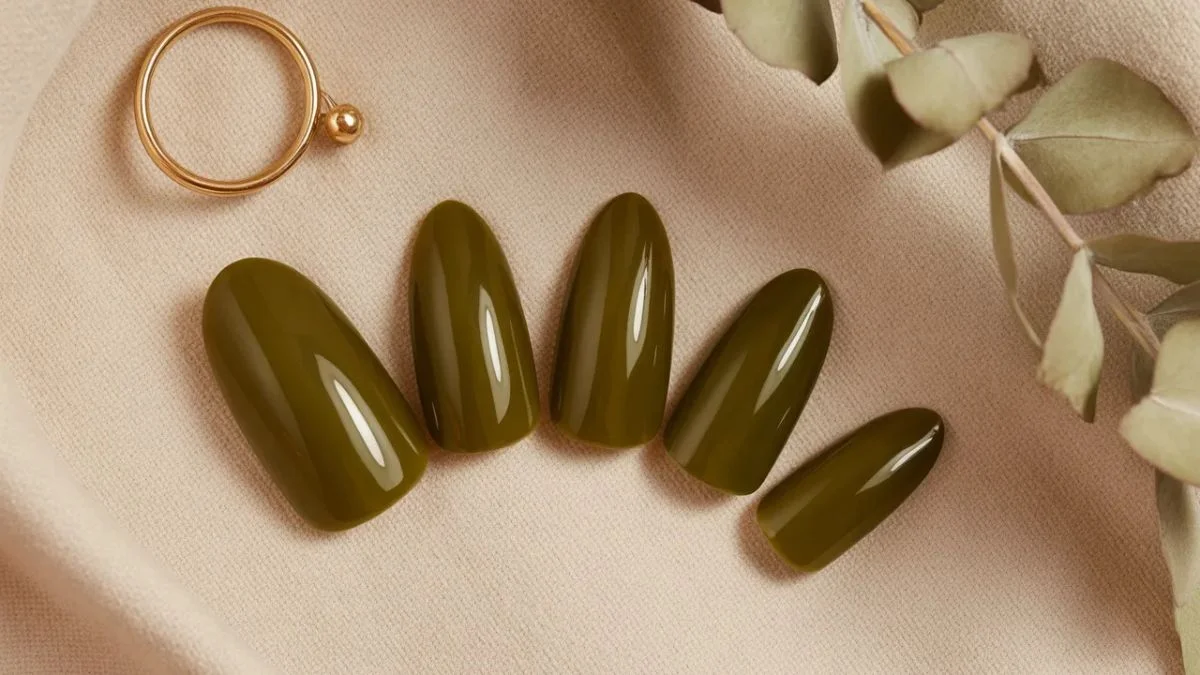 Olive Green Nail Designs That Prove Neutral Doesn't Mean Boring