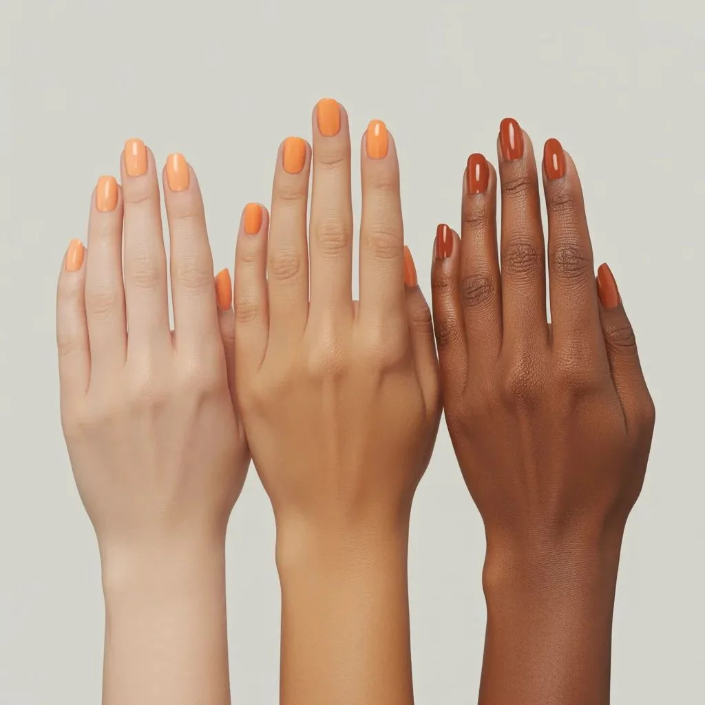 Orange Nail Designs by Skin Tone