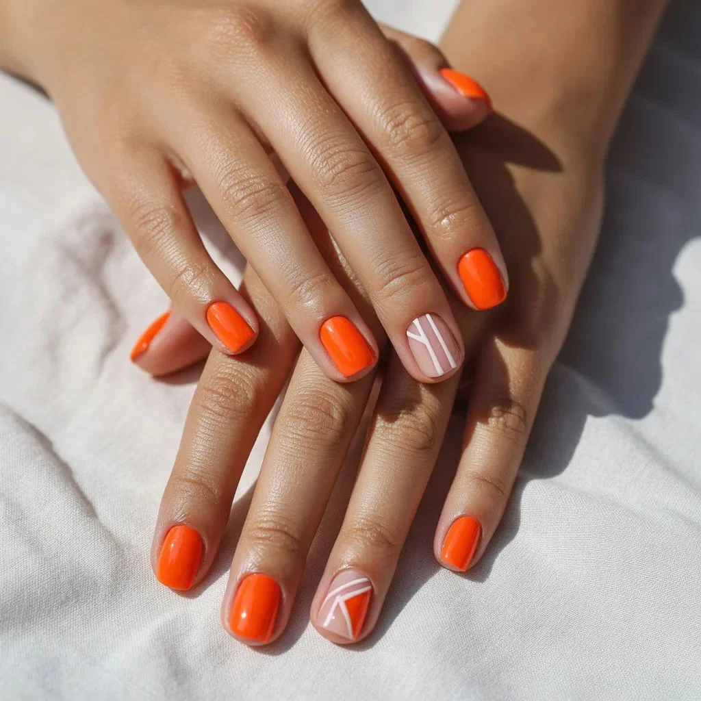 Orange Nail Designs for Spring and Summer