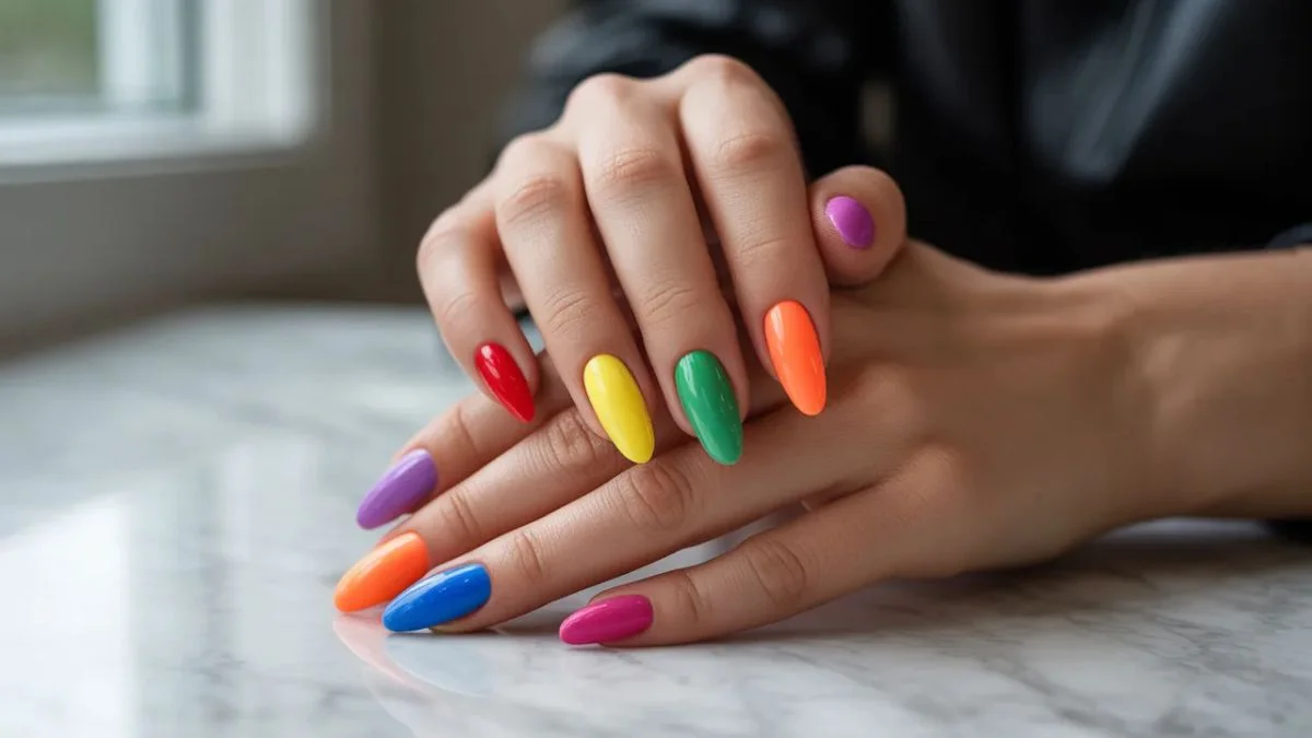 Rainbow to Ombre The Best Multicolored Acrylic Nail Designs Right Now