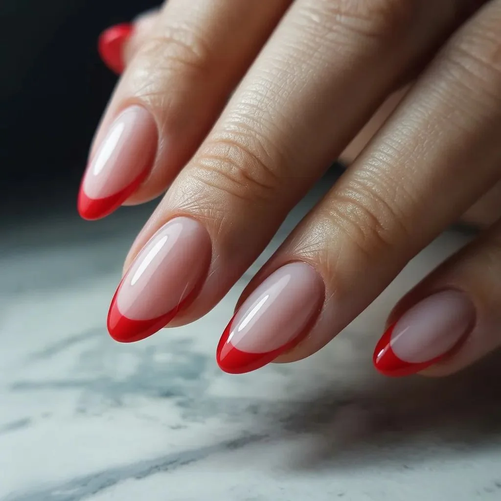 Red French Tip Nails