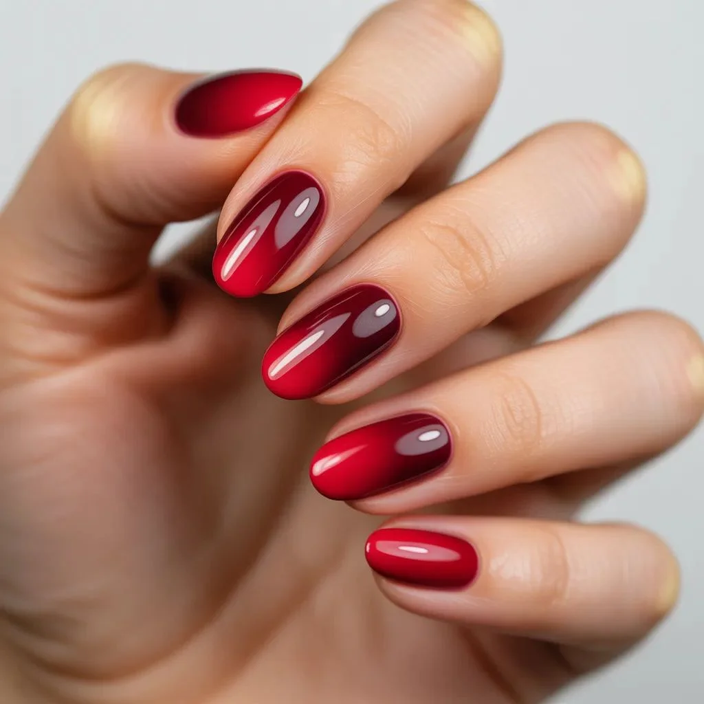Red Ombre Nails