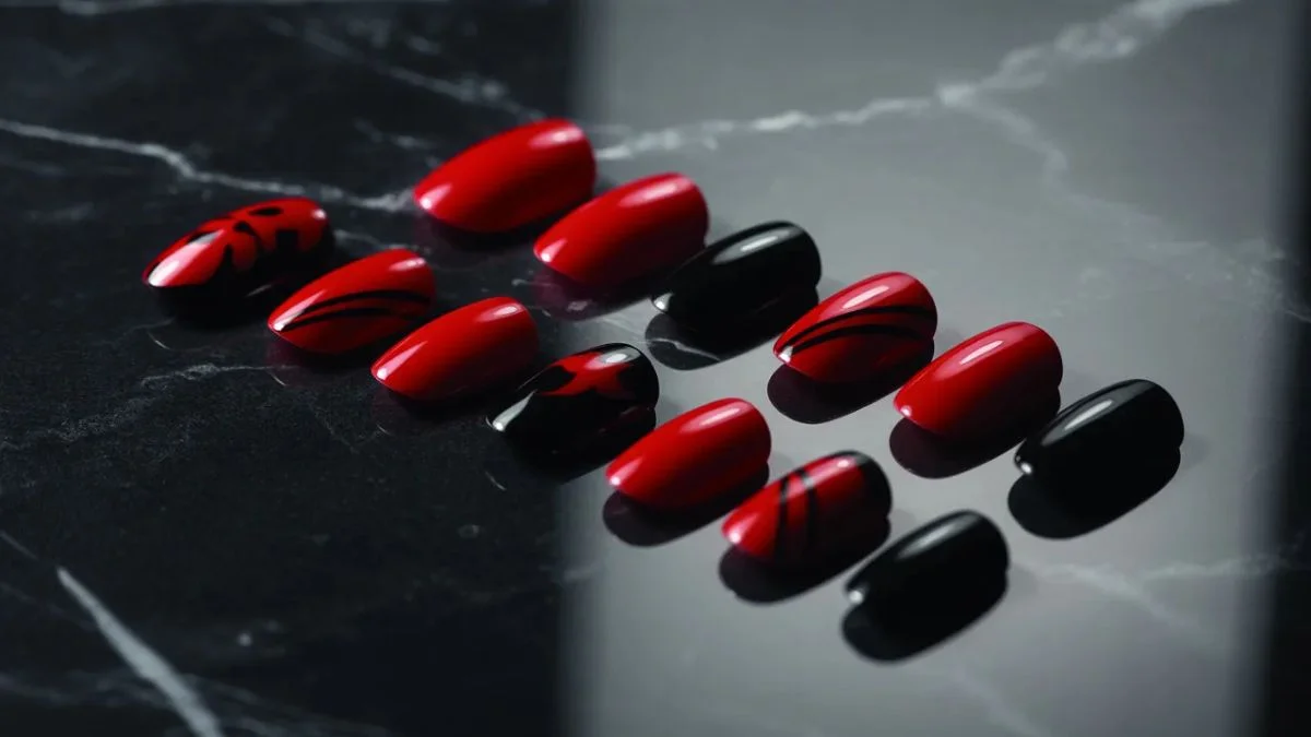 Red and Black Nail Designs 10 Looks That Go From Edgy to Elegant