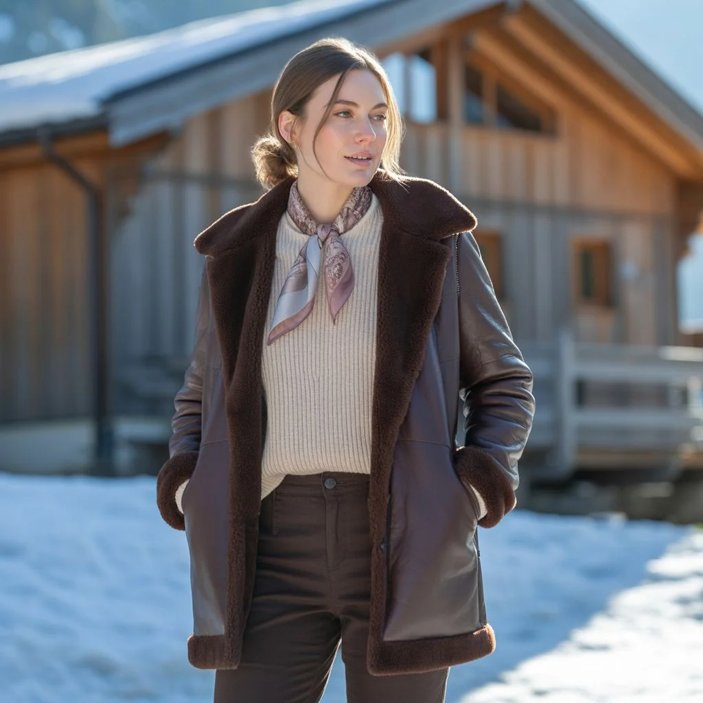 Shearling Coat + Chocolate Brown Tones