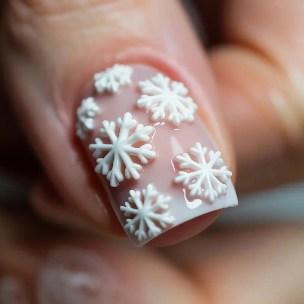 Snowflake Gel Art with 3D Effect