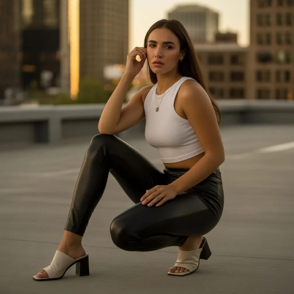 Summer Faux Leather Leggings Outfit Formulas