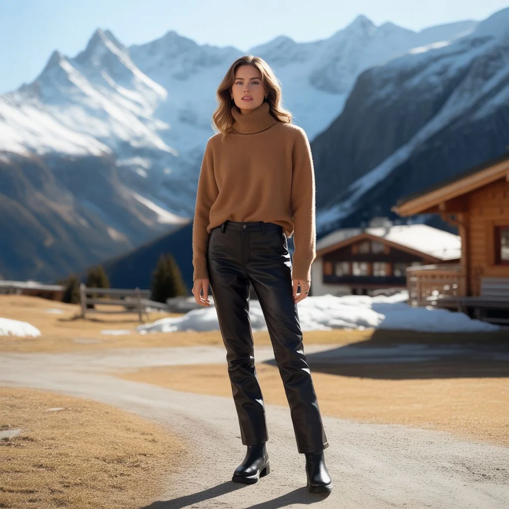 The Classic Cashmere Turtleneck + Slim Ski Pants