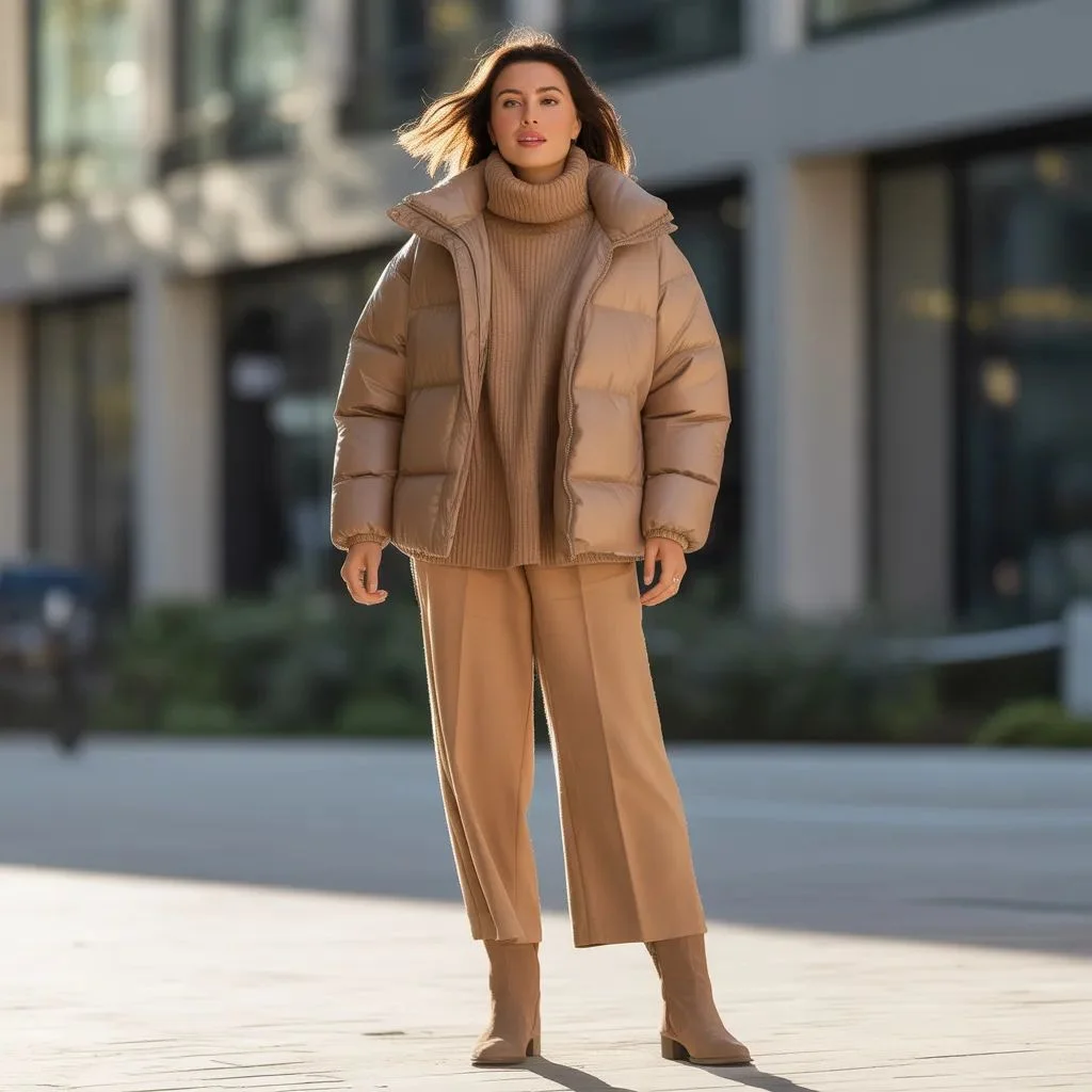 The Monochromatic Puffer Jacket Outfit