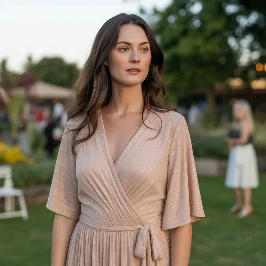 The Subtle Shimmer Wrap Dress