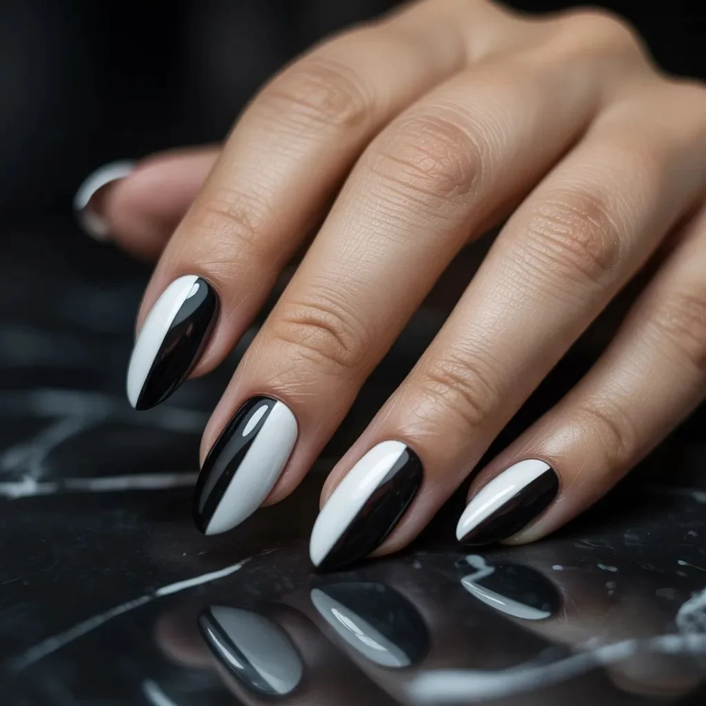 Two-Tone Split Nails
