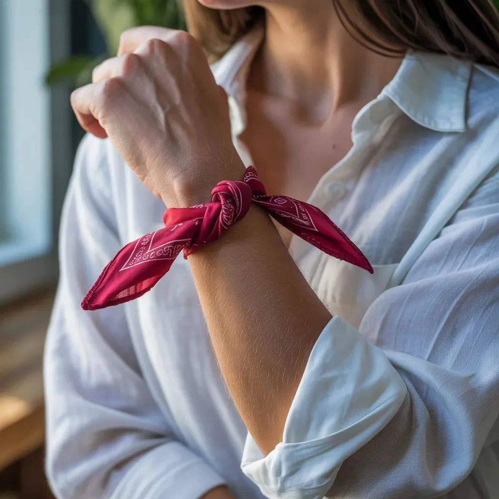 Bandana Knotted at the Wrist