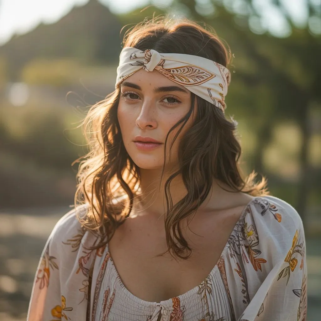 Bandana Tied as a Head Wrap