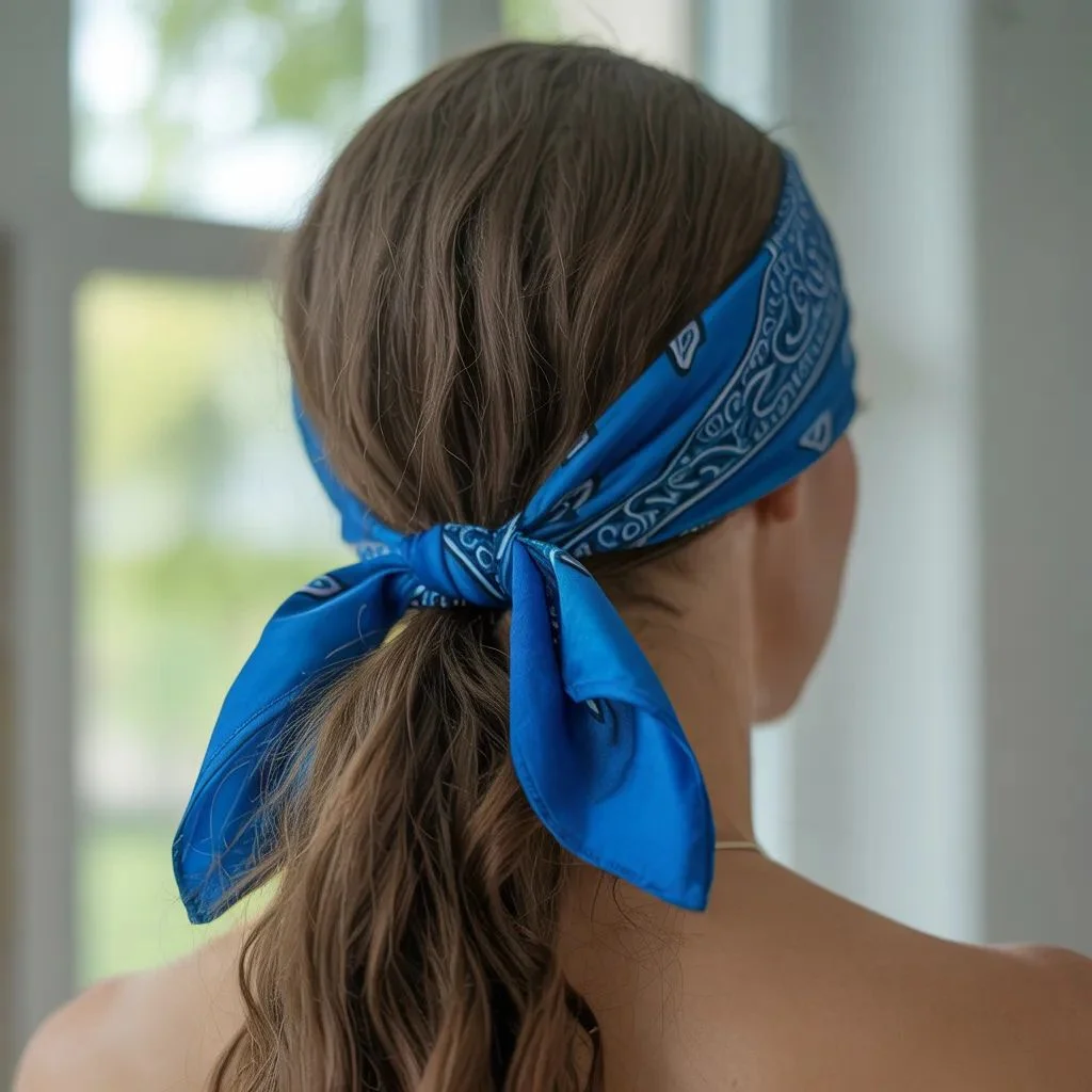 Bandana Tied in a Ponytail