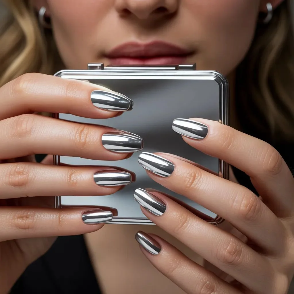 Chrome and Metallic Press-On Nail Designs for Maximum Impact