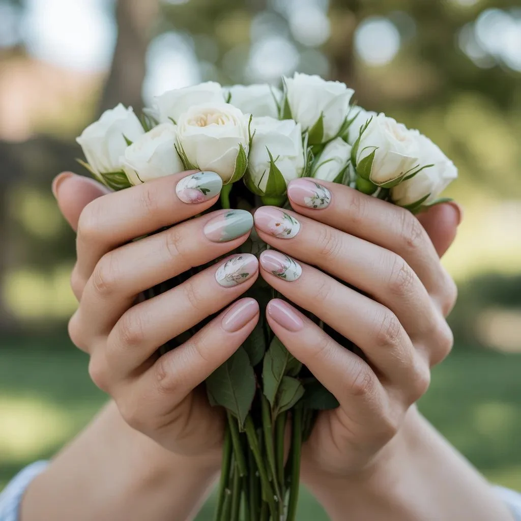 Floral and Feminine Press-On Nail Designs for Romantic Vibes