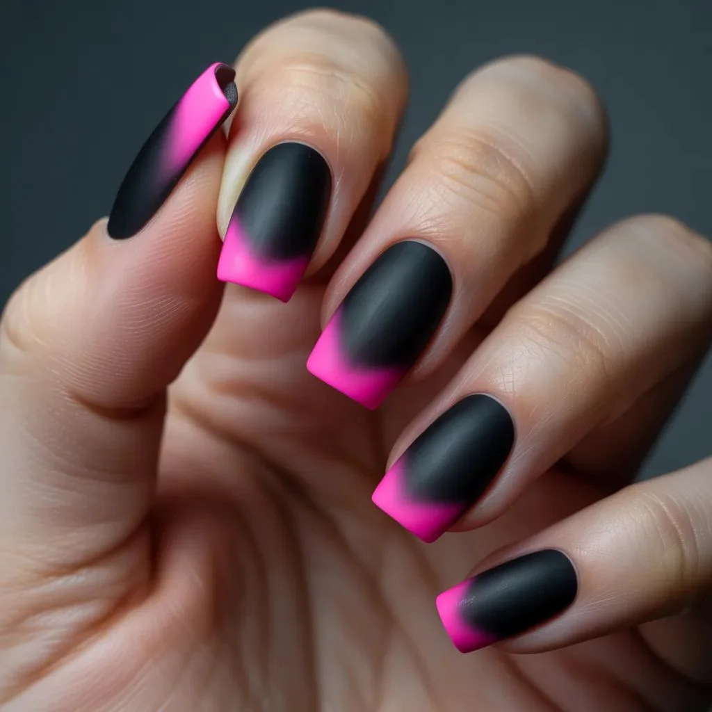Matte Black Base with Pink Aura