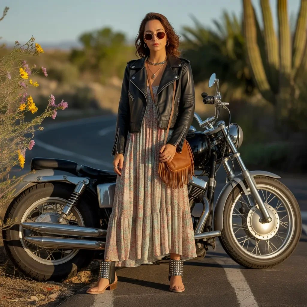 What Makes a Summer Boho Biker Style Outfit Work
