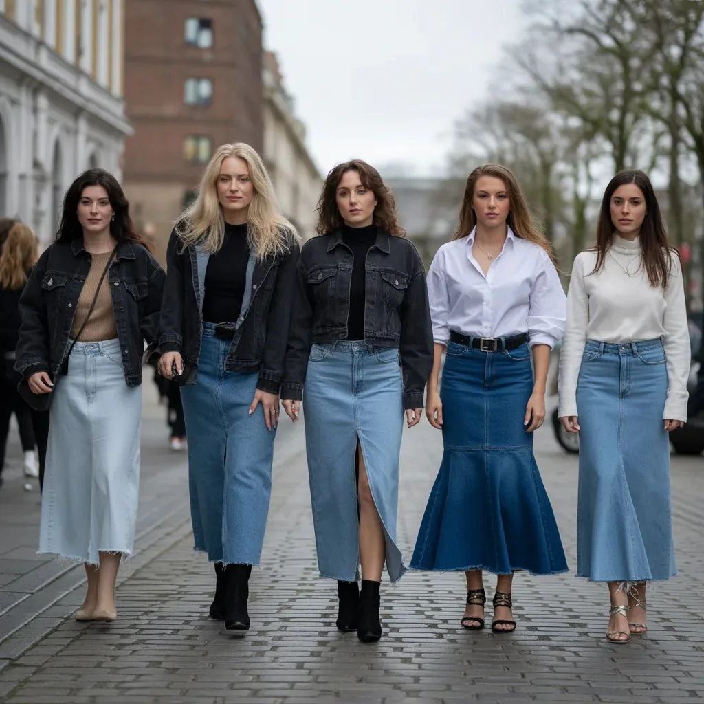 Why Long Denim Skirts Are Everywhere Again