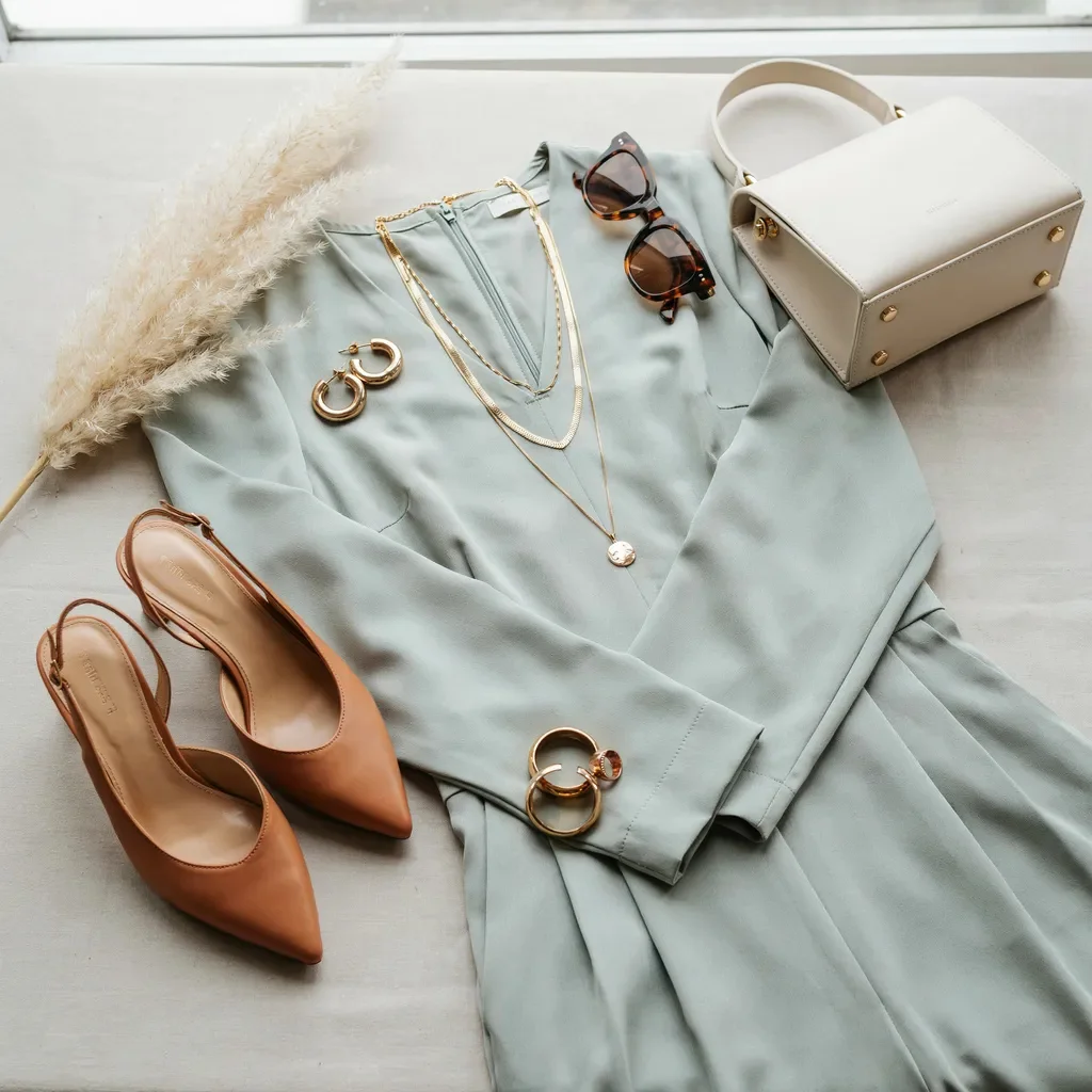Accessories That Pull a Green Jumpsuit Outfit Together