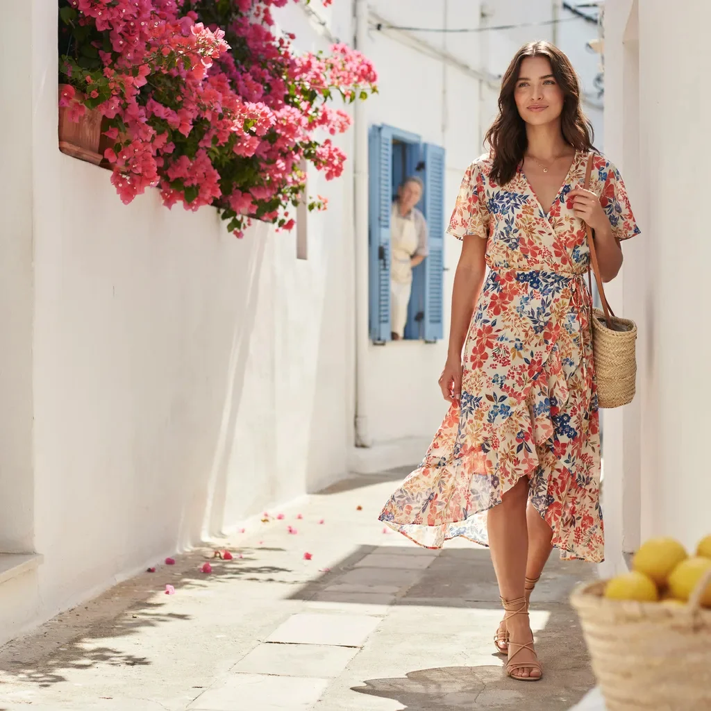 Printed Wrap Dress