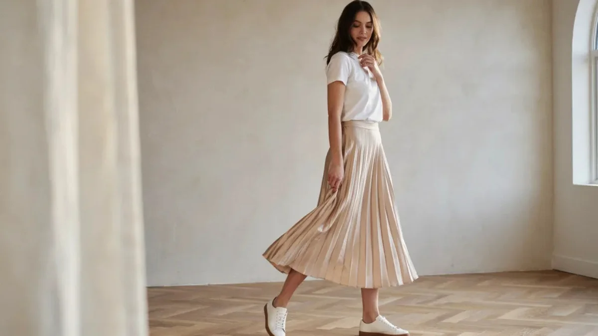 Styling Pleated Skirts With Sneakers From Casual to Chic