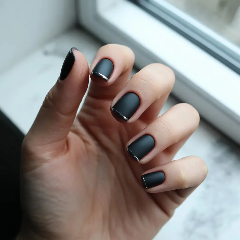 The Cold-Blooded Minimalist — Matte Black with Silver Edge