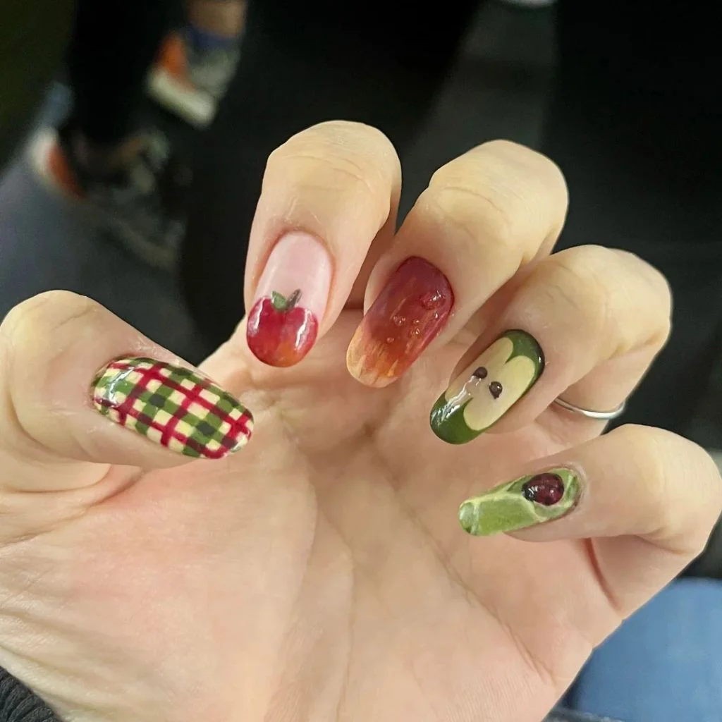 Apple Accent Nails