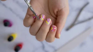 Back To School Nail Ideas With Fruit Stationery and Apple Motifs