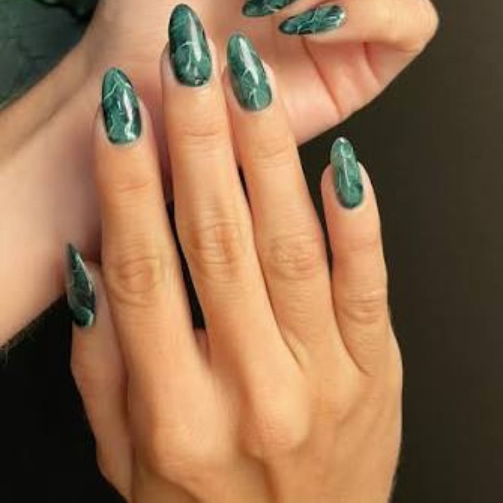 Deep Emerald Marble Swirl