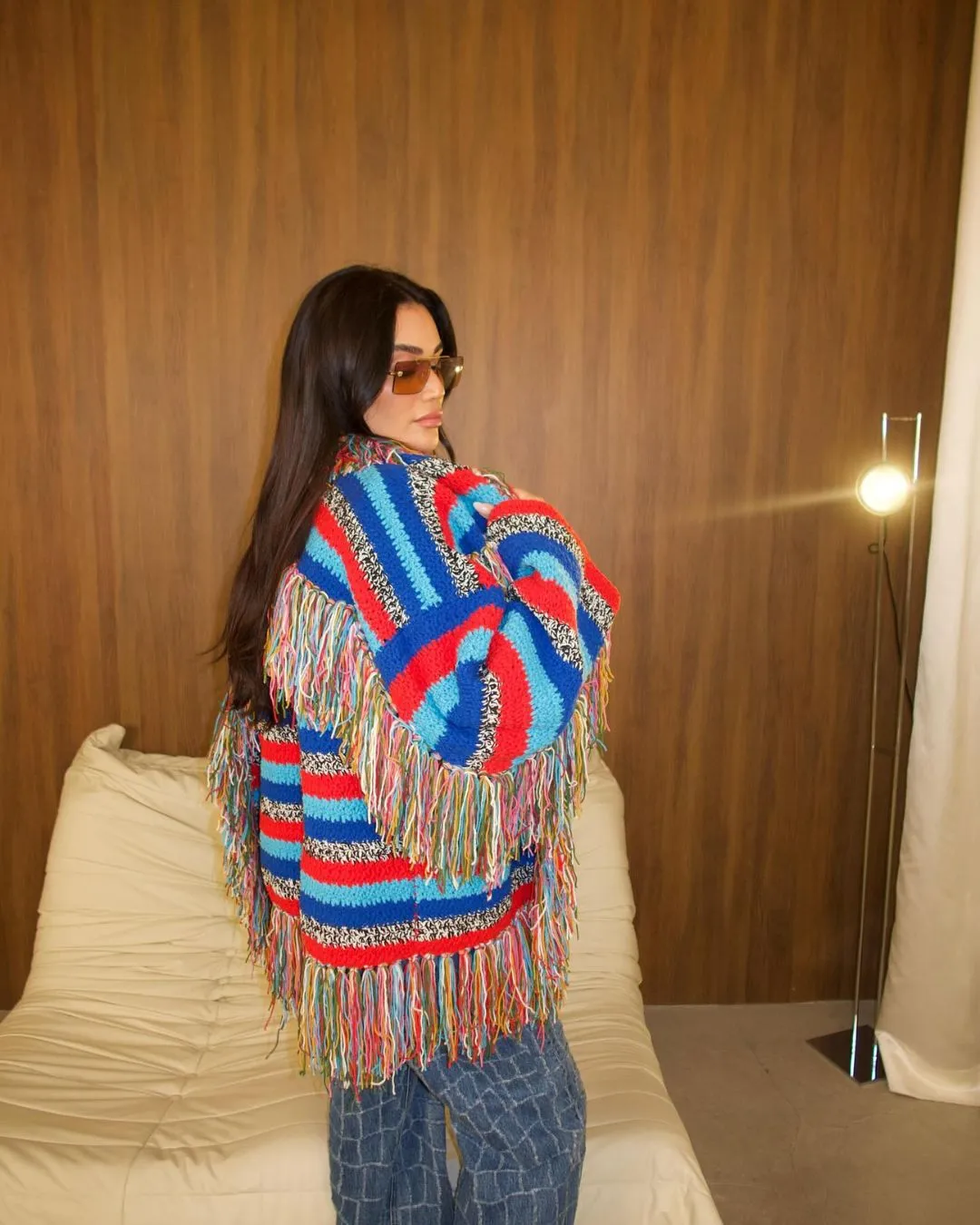 boho winter outfit woman suede
