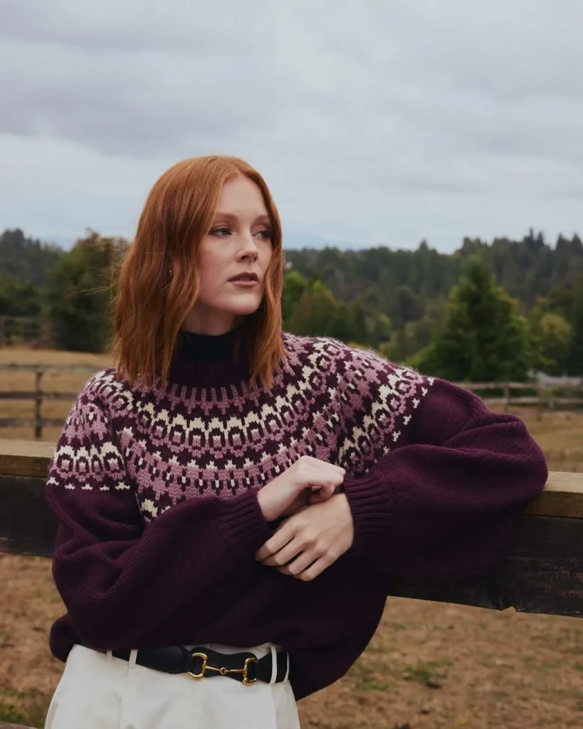 fair isle cardigan woman autumn